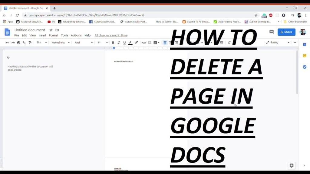 How To Delete A Page In Google Docs