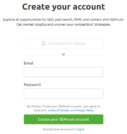 Create Account on sumrush
