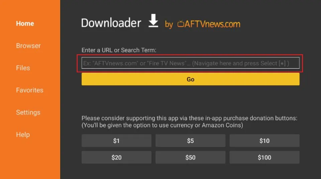 On the URL Tab, provide the link
